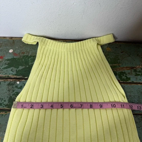 Anthropologie Canary Yellow Zadkine Ribbed Knit Sweater Tank Size XS Linen Blend - Picture 15 of 16